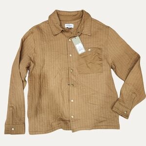 Goodfellow & Co Tan Quilted Snap-Front Shirt Jacket NWT